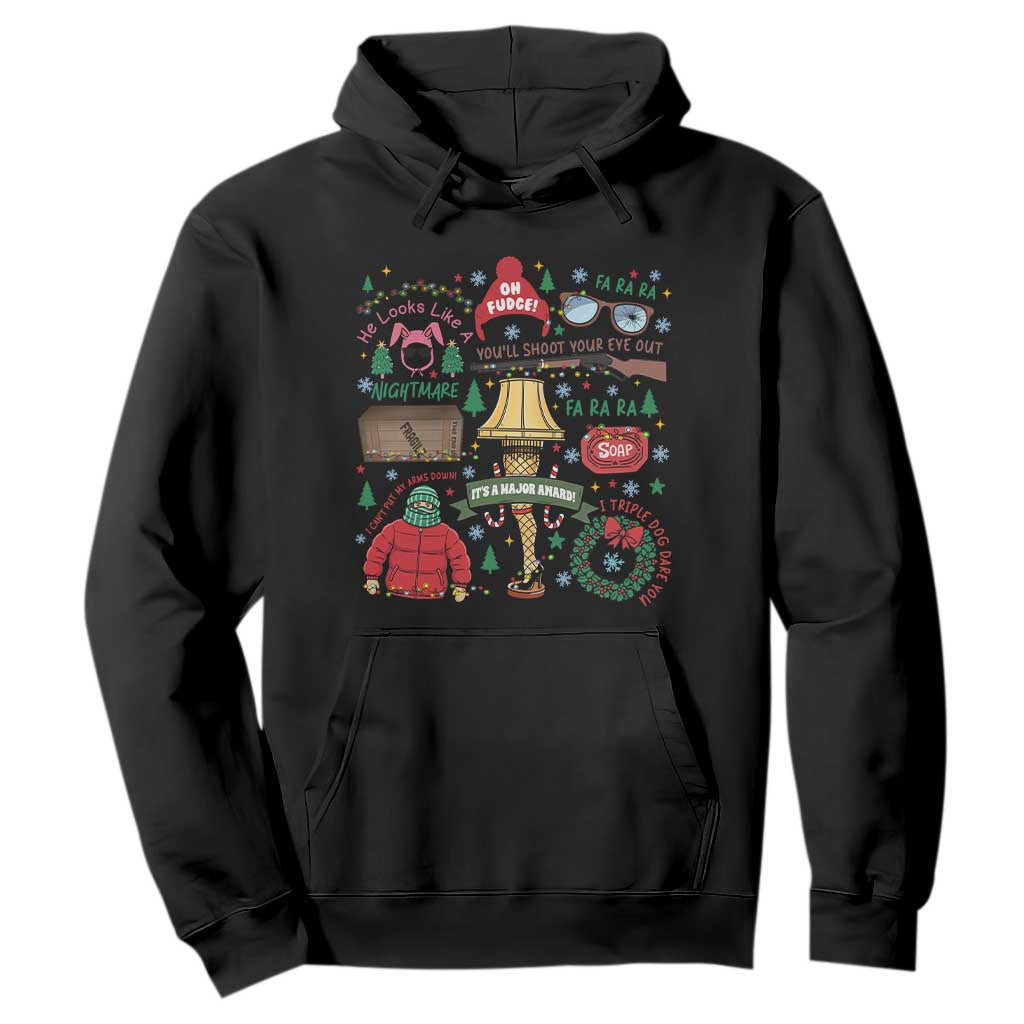 Funny Christmas Movie Hoodie Oh Fudge Bunny Pajama Italian Leg Lamp TS11 Black Print Your Wear
