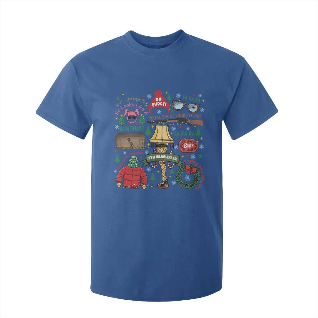 Funny Christmas Movie T Shirt For Kid Oh Fudge Bunny Pajama Italian Leg Lamp TS11 Royal Blue Print Your Wear