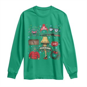 Funny Christmas Movie Long Sleeve Shirt Oh Fudge Bunny Pajama Italian Leg Lamp TS11 Irish Green Print Your Wear