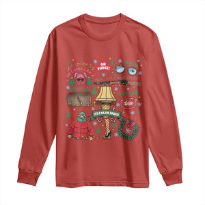 Funny Christmas Movie Long Sleeve Shirt Oh Fudge Bunny Pajama Italian Leg Lamp TS11 Red Print Your Wear