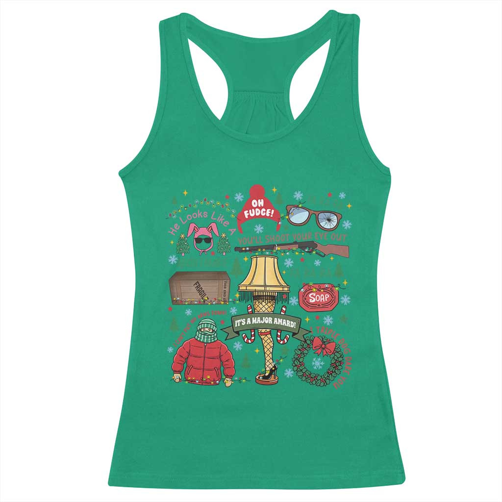 Funny Christmas Movie Racerback Tank Top Oh Fudge Bunny Pajama Italian Leg Lamp TS11 Irish Green Print Your Wear