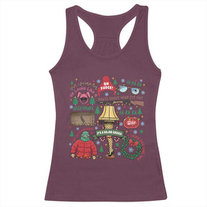 Funny Christmas Movie Racerback Tank Top Oh Fudge Bunny Pajama Italian Leg Lamp TS11 Maroon Print Your Wear