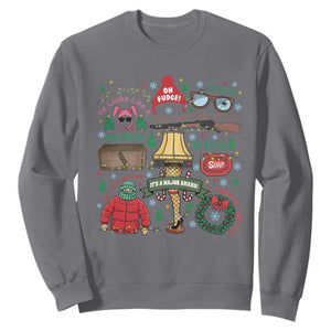 Funny Christmas Movie Sweatshirt Oh Fudge Bunny Pajama Italian Leg Lamp TS11 Charcoal Print Your Wear