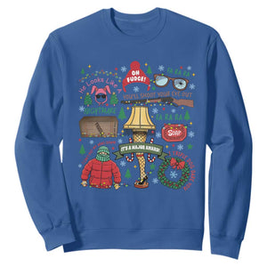 Funny Christmas Movie Sweatshirt Oh Fudge Bunny Pajama Italian Leg Lamp TS11 Royal Blue Print Your Wear