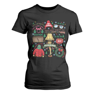 Funny Christmas Movie T Shirt For Women Oh Fudge Bunny Pajama Italian Leg Lamp TS11 Black Print Your Wear