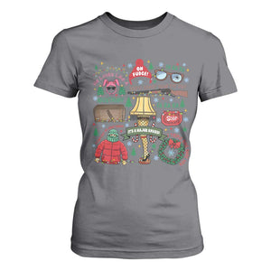 Funny Christmas Movie T Shirt For Women Oh Fudge Bunny Pajama Italian Leg Lamp TS11 Charcoal Print Your Wear