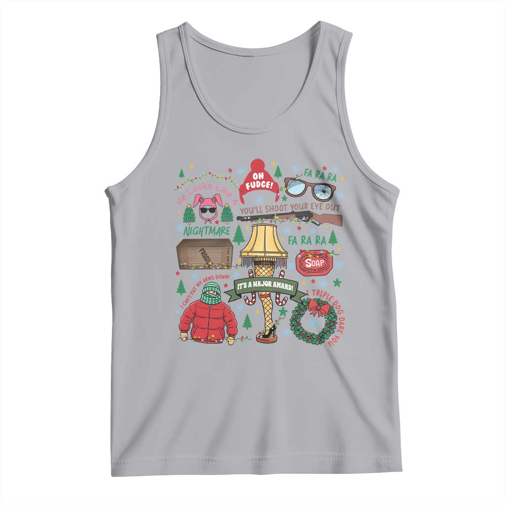 Funny Christmas Movie Tank Top Oh Fudge Bunny Pajama Italian Leg Lamp TS11 Athletic Heather Print Your Wear