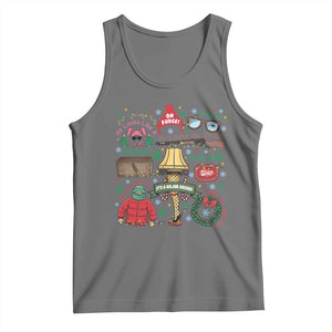 Funny Christmas Movie Tank Top Oh Fudge Bunny Pajama Italian Leg Lamp TS11 Black Heather Print Your Wear