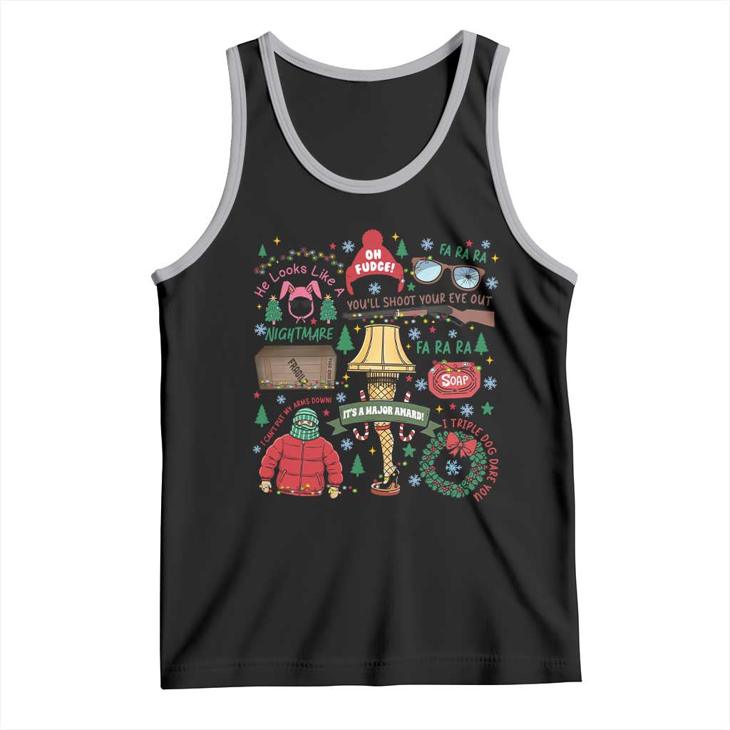 Funny Christmas Movie Tank Top Oh Fudge Bunny Pajama Italian Leg Lamp TS11 Black Athletic Heather Print Your Wear