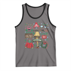 Funny Christmas Movie Tank Top Oh Fudge Bunny Pajama Italian Leg Lamp TS11 Deep Heather Black Print Your Wear