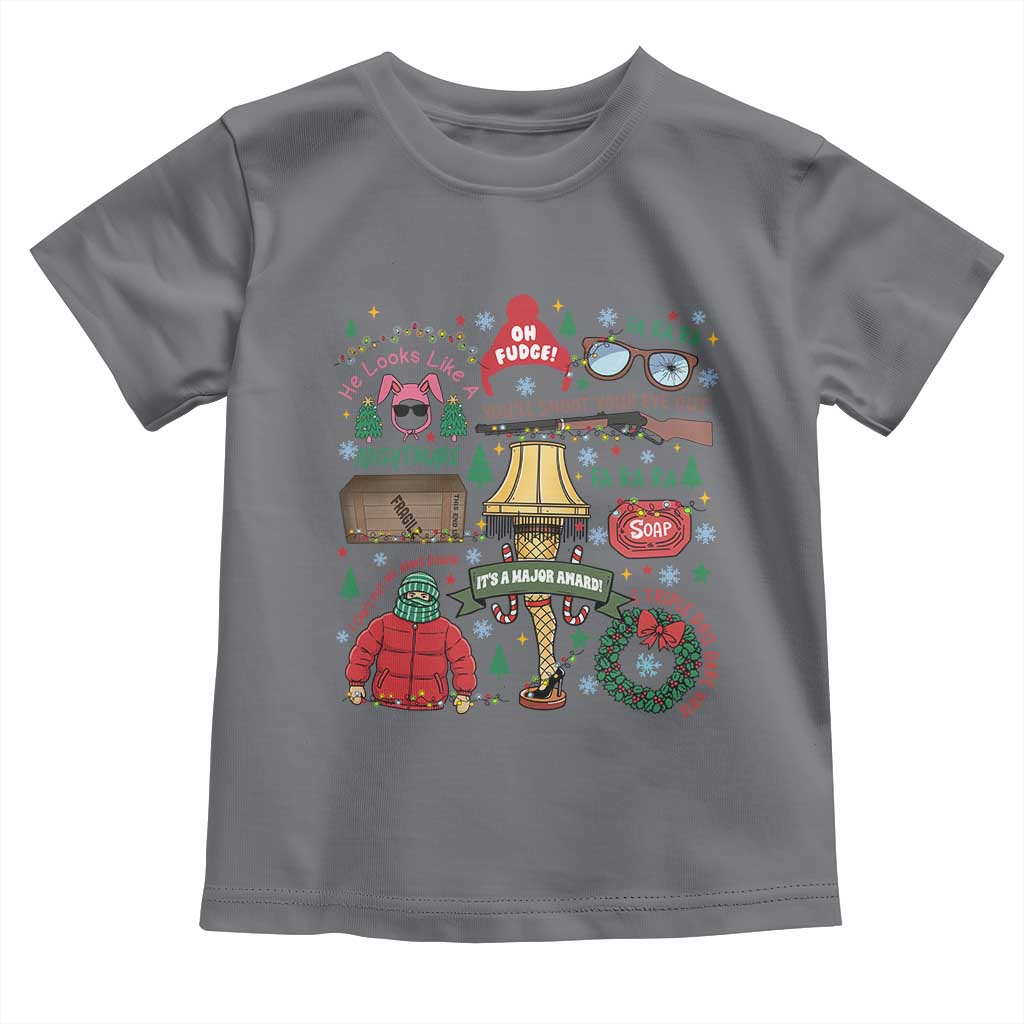 Funny Christmas Movie Toddler T Shirt Oh Fudge Bunny Pajama Italian Leg Lamp TS11 Charcoal Print Your Wear
