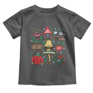 Funny Christmas Movie Toddler T Shirt Oh Fudge Bunny Pajama Italian Leg Lamp TS11 Dark Heather Print Your Wear