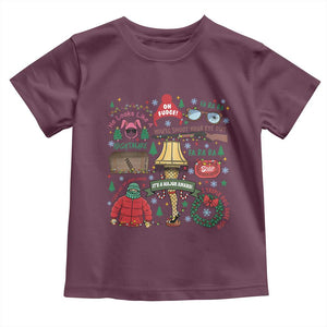 Funny Christmas Movie Toddler T Shirt Oh Fudge Bunny Pajama Italian Leg Lamp TS11 Maroon Print Your Wear