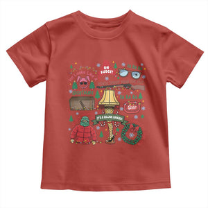 Funny Christmas Movie Toddler T Shirt Oh Fudge Bunny Pajama Italian Leg Lamp TS11 Red Print Your Wear
