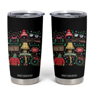 Funny Christmas Movie Tumbler Cup Oh Fudge Bunny Pajama Italian Leg Lamp TS11 Black Print Your Wear