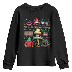 Funny Christmas Movie Youth Sweatshirt Oh Fudge Bunny Pajama Italian Leg Lamp TS11 Black Print Your Wear