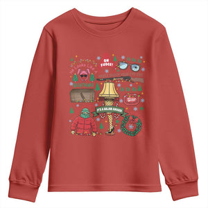 Funny Christmas Movie Youth Sweatshirt Oh Fudge Bunny Pajama Italian Leg Lamp TS11 Red Print Your Wear