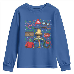 Funny Christmas Movie Youth Sweatshirt Oh Fudge Bunny Pajama Italian Leg Lamp TS11 Royal Blue Print Your Wear