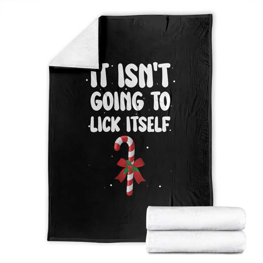 Funny Christmas It Isn't Going To Lick Itself Throw Blanket Xmas Adult Humor Couple Matching TS11 Black Print Your Wear