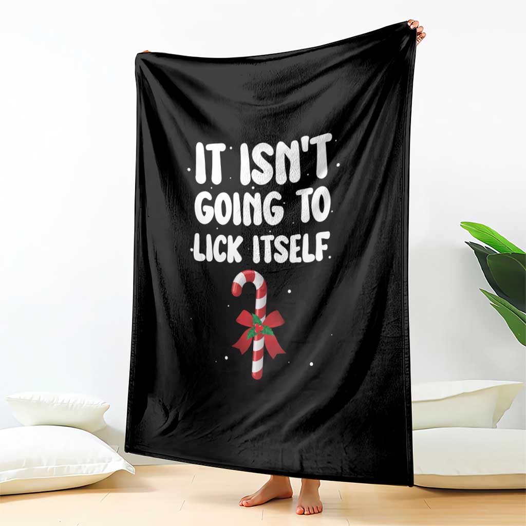 Funny Christmas It Isn't Going To Lick Itself Throw Blanket Xmas Adult Humor Couple Matching TS11 Print Your Wear