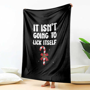 Funny Christmas It Isn't Going To Lick Itself Throw Blanket Xmas Adult Humor Couple Matching TS11 Print Your Wear