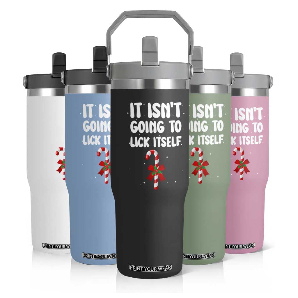 Funny Christmas It Isn't Going To Lick Itself Flip Straw Tumbler Xmas Adult Humor Couple Matching TS11 Print Your Wear