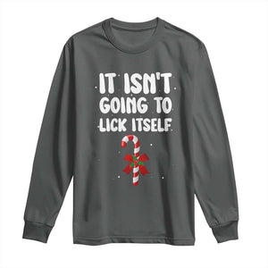 Funny Christmas It Isn't Going To Lick Itself Long Sleeve Shirt Xmas Adult Humor Couple Matching TS11 Dark Heather Print Your Wear