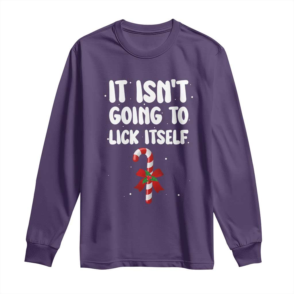 Funny Christmas It Isn't Going To Lick Itself Long Sleeve Shirt Xmas Adult Humor Couple Matching TS11 Purple Print Your Wear