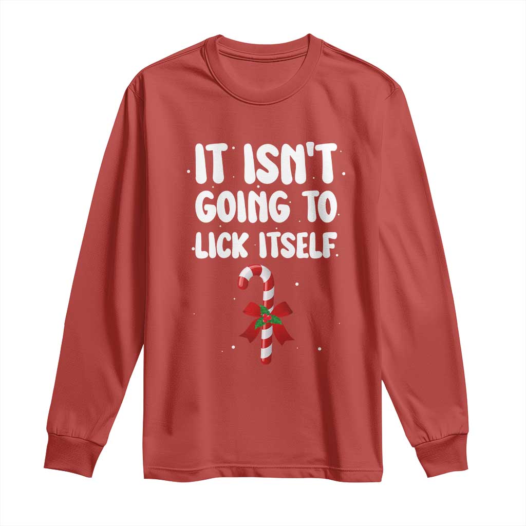 Funny Christmas It Isn't Going To Lick Itself Long Sleeve Shirt Xmas Adult Humor Couple Matching TS11 Red Print Your Wear