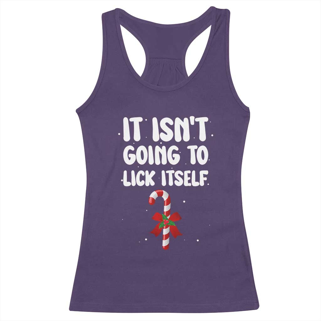 Funny Christmas It Isn't Going To Lick Itself Racerback Tank Top Xmas Adult Humor Couple Matching TS11 Purple Print Your Wear