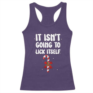 Funny Christmas It Isn't Going To Lick Itself Racerback Tank Top Xmas Adult Humor Couple Matching TS11 Purple Print Your Wear