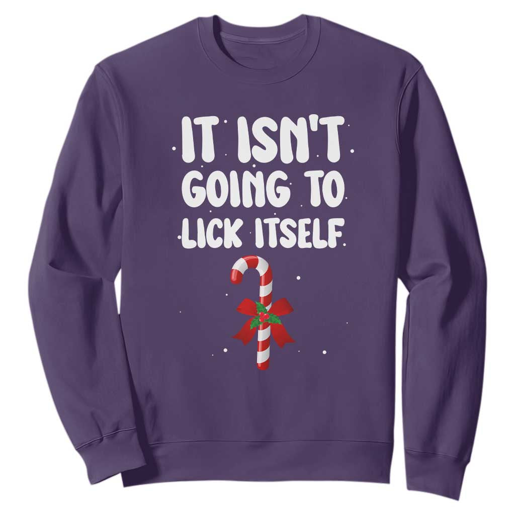 Funny Christmas It Isn't Going To Lick Itself Sweatshirt Xmas Adult Humor Couple Matching TS11 Purple Print Your Wear