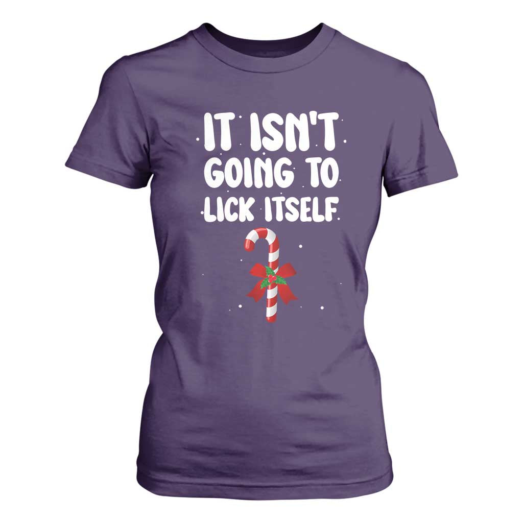 Funny Christmas It Isn't Going To Lick Itself T Shirt For Women Xmas Adult Humor Couple Matching TS11 Purple Print Your Wear
