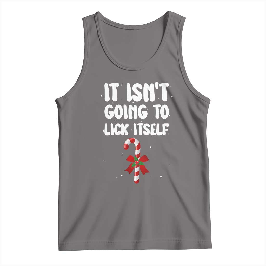 Funny Christmas It Isn't Going To Lick Itself Tank Top Xmas Adult Humor Couple Matching TS11 Deep Heather Print Your Wear