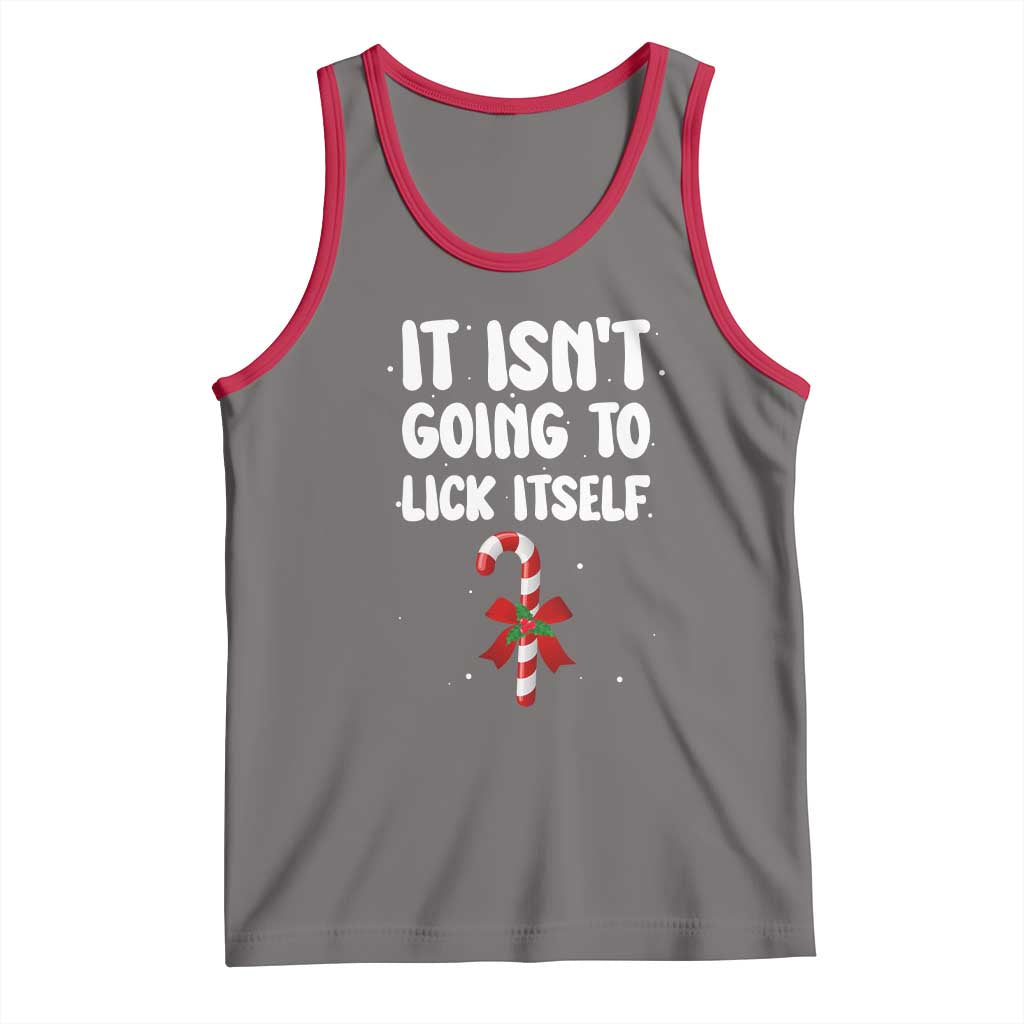 Funny Christmas It Isn't Going To Lick Itself Tank Top Xmas Adult Humor Couple Matching TS11 Deep Heather Red Print Your Wear