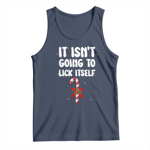 Funny Christmas It Isn't Going To Lick Itself Tank Top Xmas Adult Humor Couple Matching TS11 Navy Print Your Wear