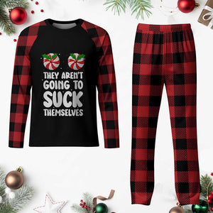 Funny Christmas They Aren't Going To Suck Themself Plaid Pajama Set Xmas Adult Humor Couple Matching TS11 Buffalo Plaid Print Your Wear
