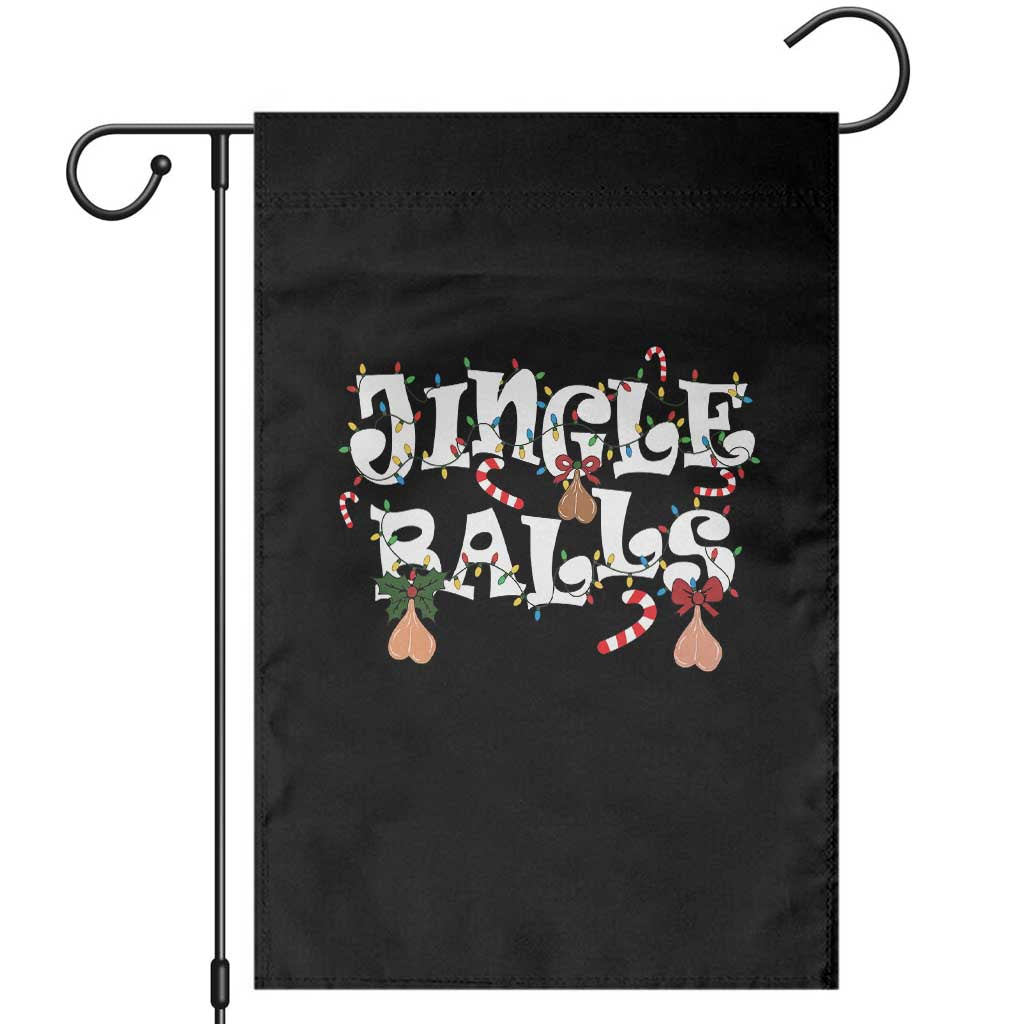 Funny Naughty Christmas Jingle Balls Garden Flag Santa Xmas Jingle Bells Adult Joke TS11 Black Print Your Wear