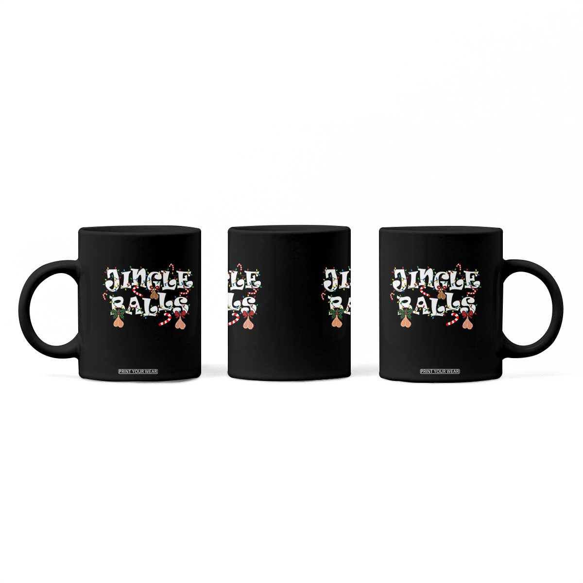 Funny Naughty Christmas Jingle Balls Coffee Mug Santa Xmas Jingle Bells Adult Joke TS11 Print Your Wear
