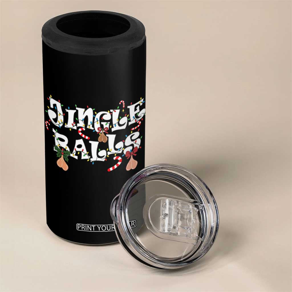 Funny Naughty Christmas Jingle Balls 4 in 1 Can Cooler Tumbler Santa Xmas Jingle Bells Adult Joke TS11 Print Your Wear