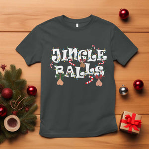 Funny Naughty Christmas Jingle Balls T Shirt Santa Xmas Jingle Bells Adult Joke TS11 Dark Heather Print Your Wear