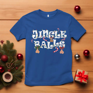 Funny Naughty Christmas Jingle Balls T Shirt Santa Xmas Jingle Bells Adult Joke TS11 Royal Blue Print Your Wear