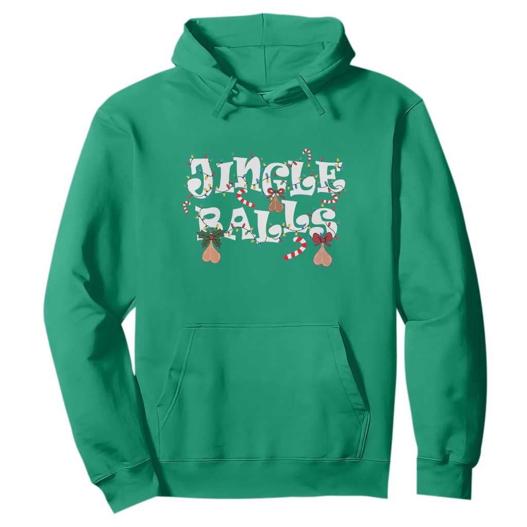 Funny Naughty Christmas Jingle Balls Hoodie Santa Xmas Jingle Bells Adult Joke TS11 Irish Green Print Your Wear