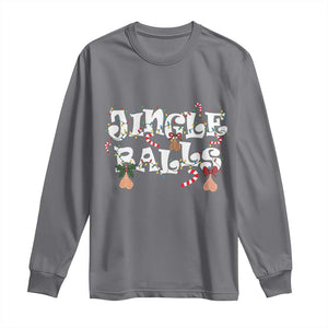 Funny Naughty Christmas Jingle Balls Long Sleeve Shirt Santa Xmas Jingle Bells Adult Joke TS11 Charcoal Print Your Wear