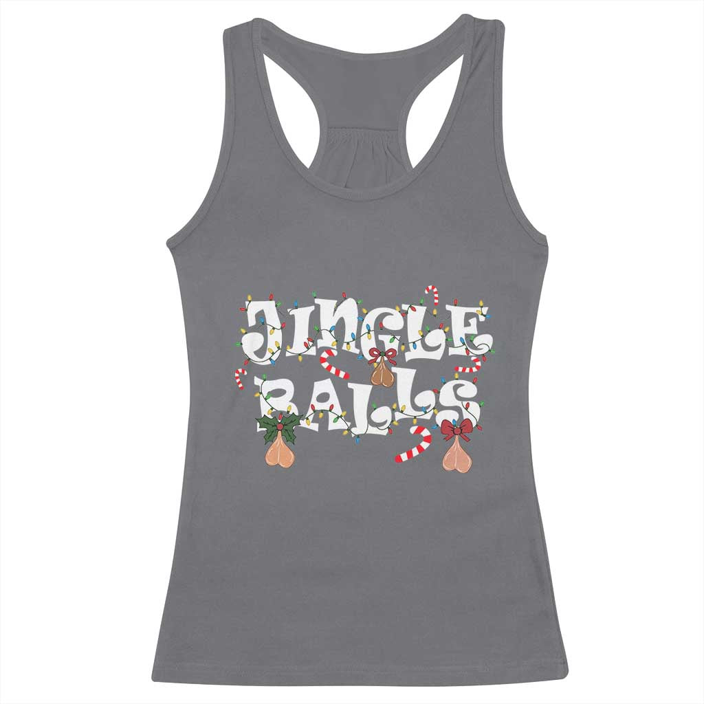 Funny Naughty Christmas Jingle Balls Racerback Tank Top Santa Xmas Jingle Bells Adult Joke TS11 Charcoal Print Your Wear
