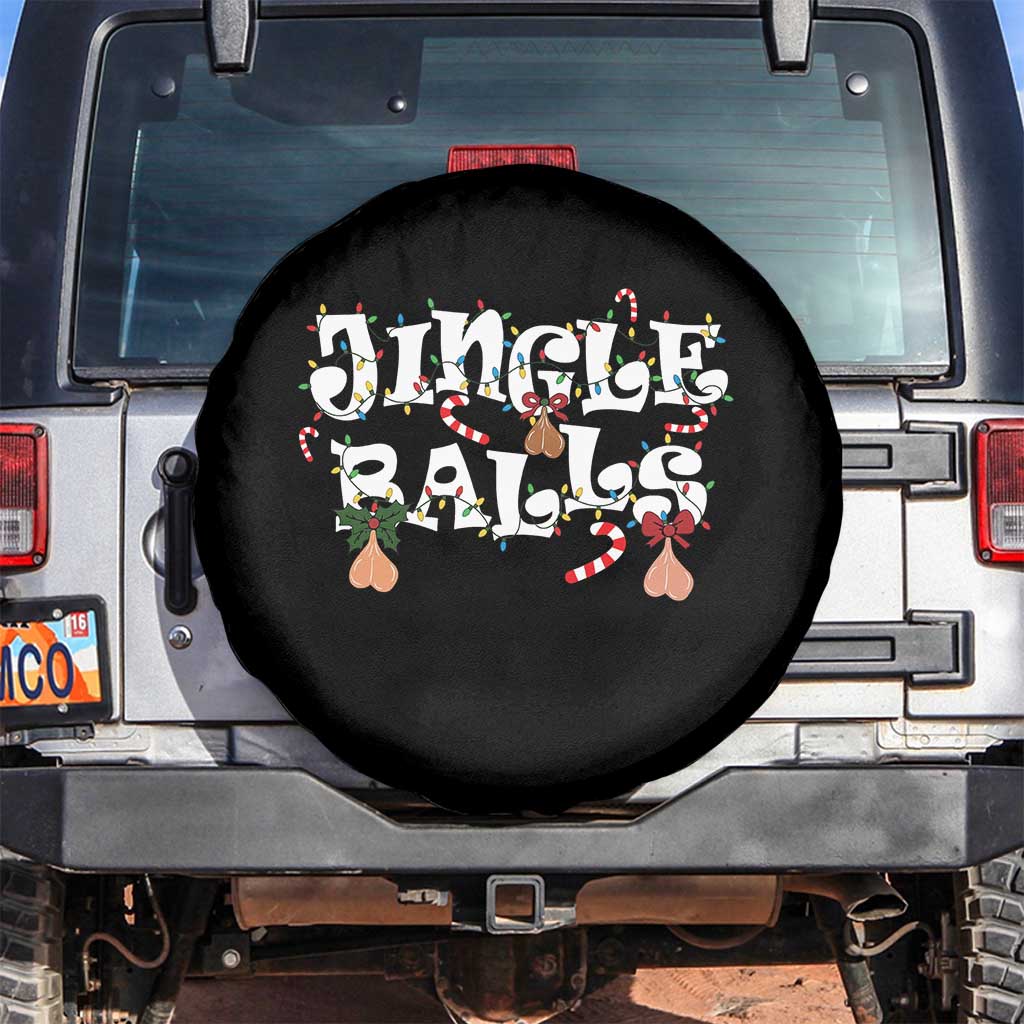 Funny Naughty Christmas Jingle Balls Spare Tire Cover Santa Xmas Jingle Bells Adult Joke TS11 No hole Black Print Your Wear