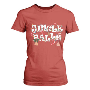 Funny Naughty Christmas Jingle Balls T Shirt For Women Santa Xmas Jingle Bells Adult Joke TS11 Red Print Your Wear