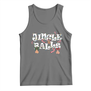 Funny Naughty Christmas Jingle Balls Tank Top Santa Xmas Jingle Bells Adult Joke TS11 Black Heather Print Your Wear