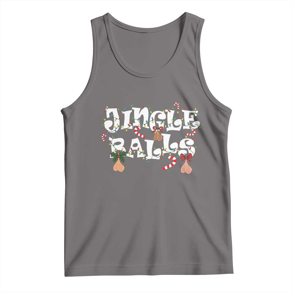 Funny Naughty Christmas Jingle Balls Tank Top Santa Xmas Jingle Bells Adult Joke TS11 Deep Heather Print Your Wear