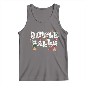 Funny Naughty Christmas Jingle Balls Tank Top Santa Xmas Jingle Bells Adult Joke TS11 Deep Heather Print Your Wear